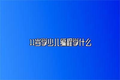11岁学少儿编程学什么 