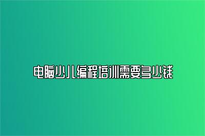 电脑少儿编程培训需要多少钱