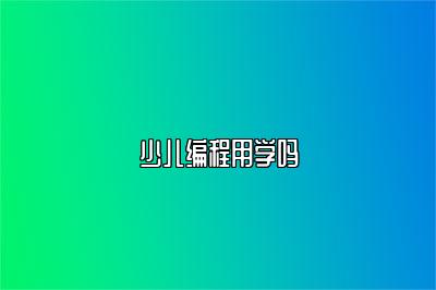 少儿编程用学吗 