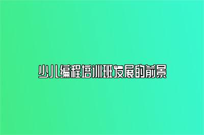 少儿编程培训班发展的前景 