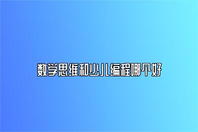 数学思维和少儿编程哪个好