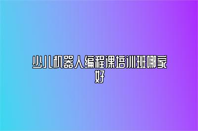少儿机器人编程课培训班哪家好 