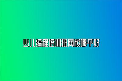 少儿编程培训班网校哪个好 