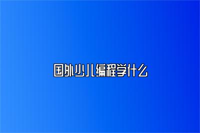 国外少儿编程学什么 