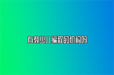 有教少儿编程的机构吗