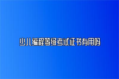 少儿编程等级考试证书有用吗