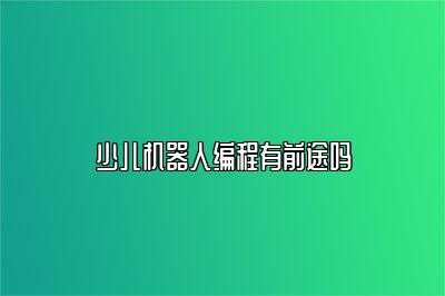 少儿机器人编程有前途吗 