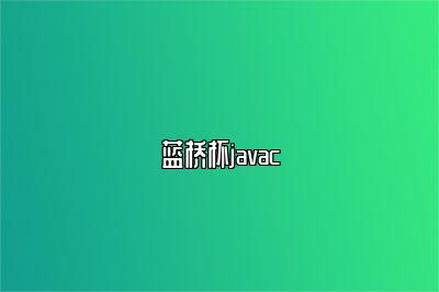 蓝桥杯javac