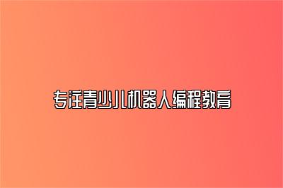 专注青少儿机器人编程教育 
