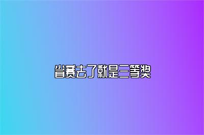 省赛去了就是三等奖