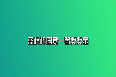 蓝桥杯国赛一等奖奖金 