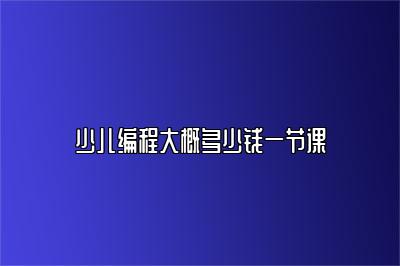 少儿编程大概多少钱一节课 