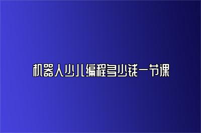 机器人少儿编程多少钱一节课 