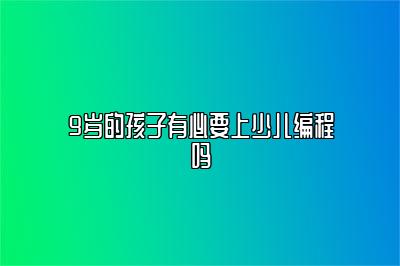 9岁的孩子有必要上少儿编程吗