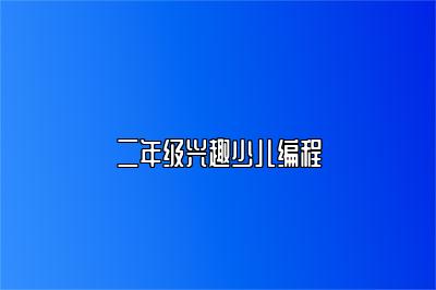 二年级兴趣少儿编程 