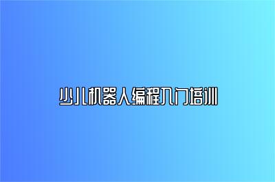 少儿机器人编程入门培训 