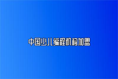 中国少儿编程机构加盟 