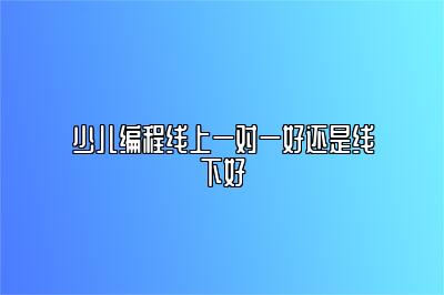 少儿编程线上一对一好还是线下好