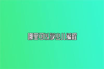 哪里可以学少儿编程 