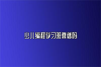 少儿编程学习班靠谱吗 