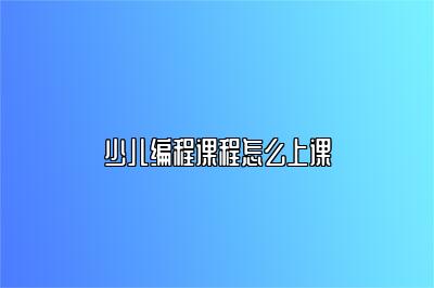 少儿编程课程怎么上课 