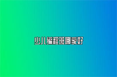 少儿编程班哪家好 