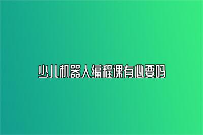 少儿机器人编程课有必要吗 