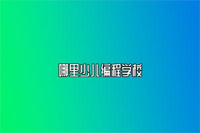 哪里少儿编程学校 