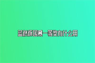 蓝桥杯国赛一等奖有什么用