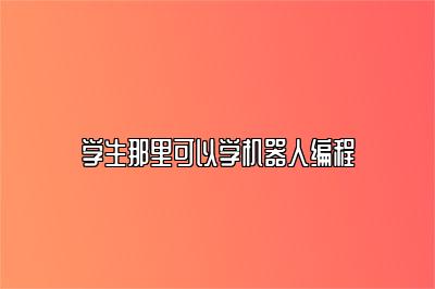 学生那里可以学机器人编程 