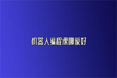 机器人编程课哪家好 