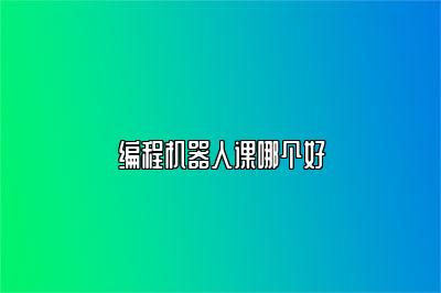 编程机器人课哪个好 