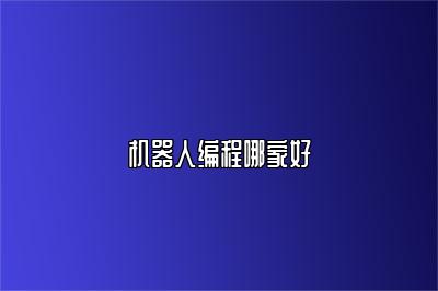 机器人编程哪家好 