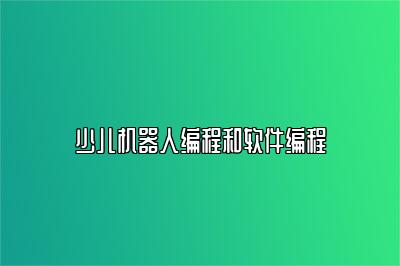 少儿机器人编程和软件编程 