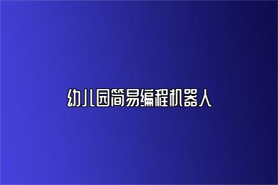 幼儿园简易编程机器人 