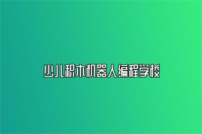 少儿积木机器人编程学校 