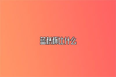 蓝桥杯比什么