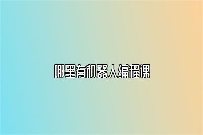 哪里有机器人编程课 