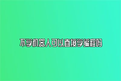 不学机器人可以直接学编程吗 