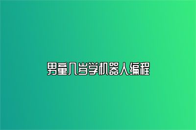 男童几岁学机器人编程 