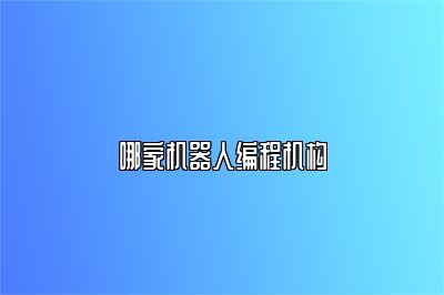 哪家机器人编程机构 