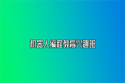机器人编程教育兴趣班 