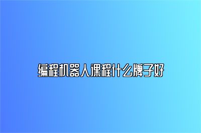 编程机器人课程什么牌子好 