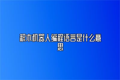 积木机器人编程语言是什么意思 