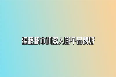 编程积木机器人哪个品牌好
