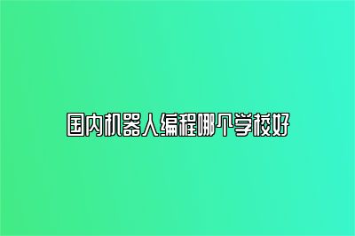 国内机器人编程哪个学校好 