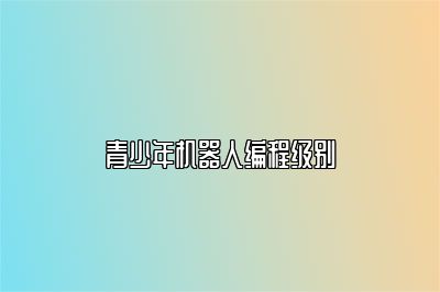 青少年机器人编程级别 