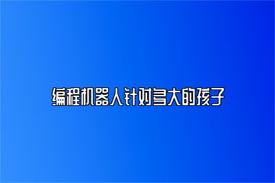 编程机器人针对多大的孩子 