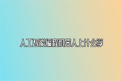 人工智能编程机器人上什么学 