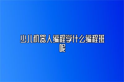 少儿机器人编程学什么编程班呢